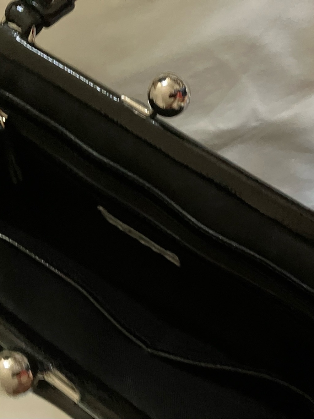 LOFT Black Patent Kiss-Lock Frame Clutch - Picture 6 of 11